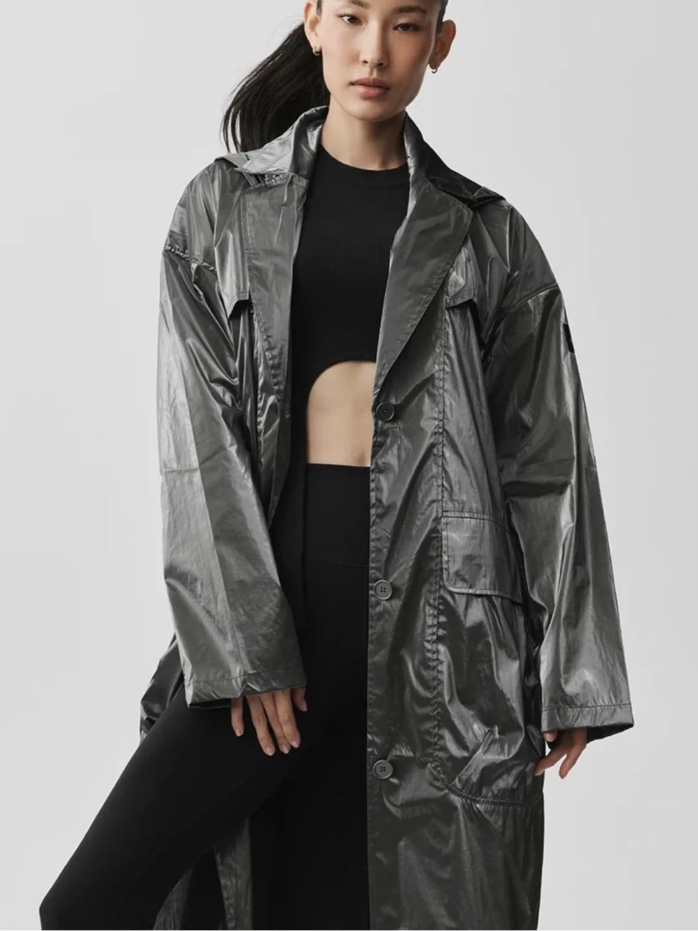 Alo Metallic Break Line Trench Size XS